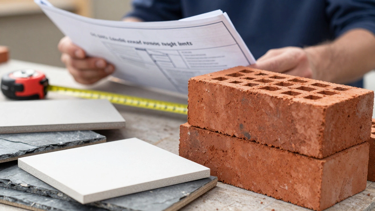 Building materials and tools illustrating extension compliance rules