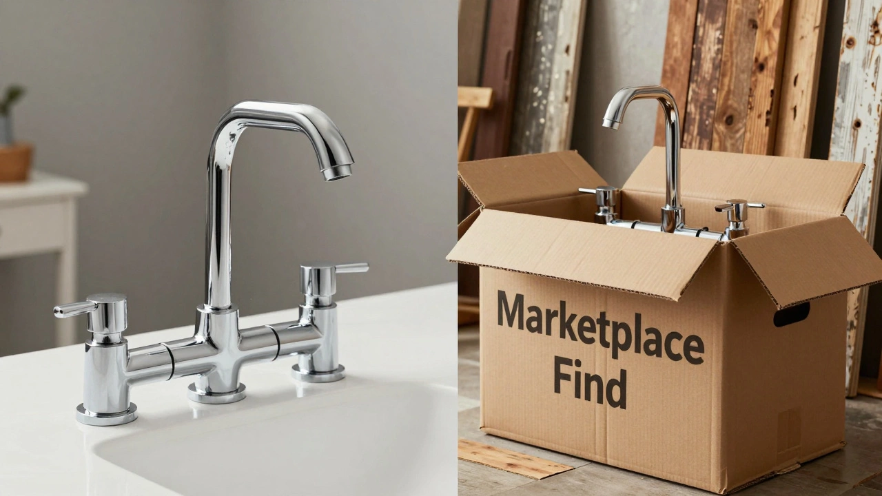 Comparison of new vs second-hand bathroom fixtures