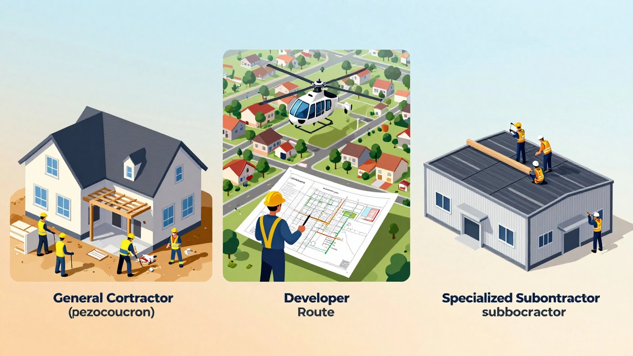 Three construction business paths: renovation, development, roofing